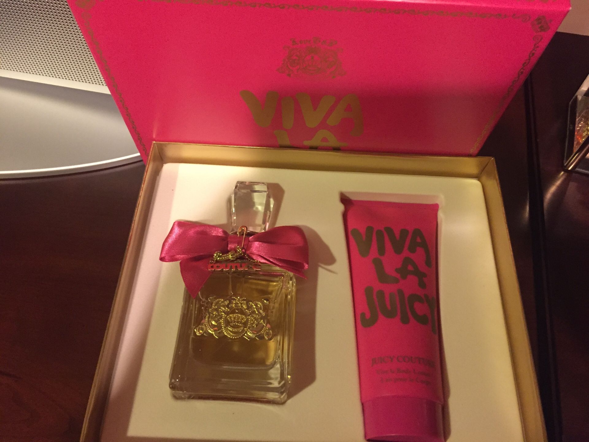 Brand new juicy couture set with lotion and 3.4 oz bottle perfume