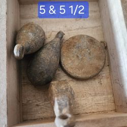 Lead Fishing Bank Sinkers Weights. 
Weights:  5 , 5 1/2, 4, 3, 2, and 1