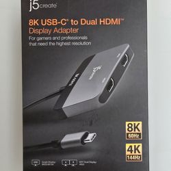 j5create 8K USB C to Dual HDMI Display Adapter