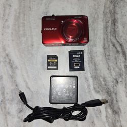 Nikon Coolpix S6300 Red 10x Wide Full HD 16.0 Megapixels Camera W/ 3 SD Cards
