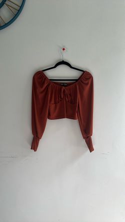 Rust Off Shoulder Cropped Top