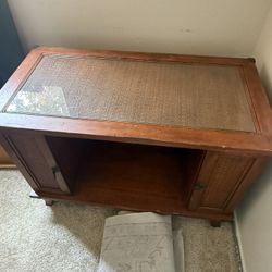 liquor cabinet , hutch , tv stand, end table side table with glass top