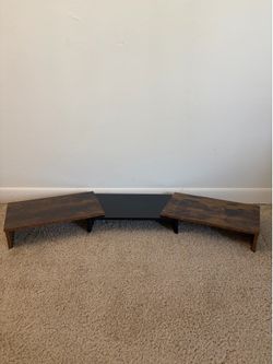 Dual Monitor Stand Riser, Wooden Computer Monitor Stand for 2 Monitors