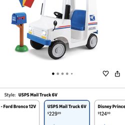 Kid Trax 6V USPS Mail Truck-Ride-On .. three Week Used