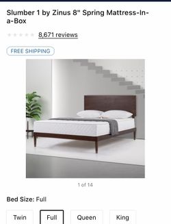Slumber 1 by Zinus 8” Full Size Mattress