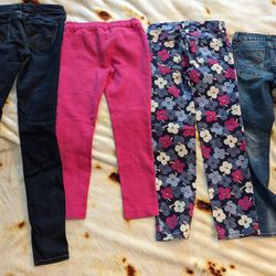 Bundle Of 4 Pairs Of Young Girls Size 8 And 10 Pants