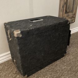 Carpeted  Rack Case used to store and transport audio equipment