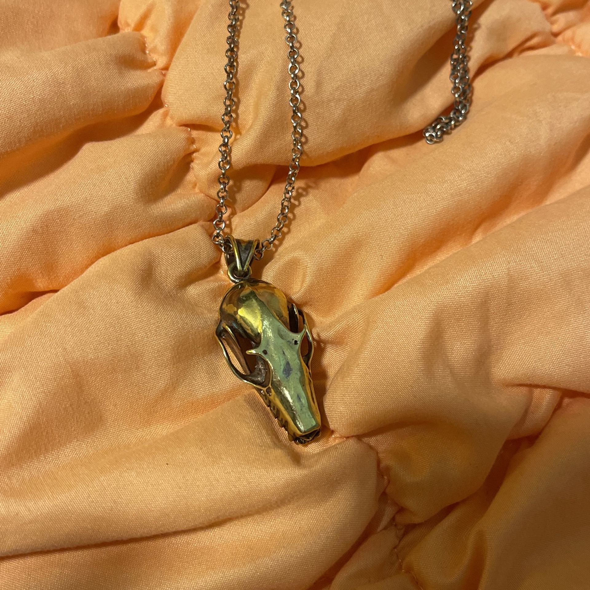 Gold Animal Skull Chain Necklace