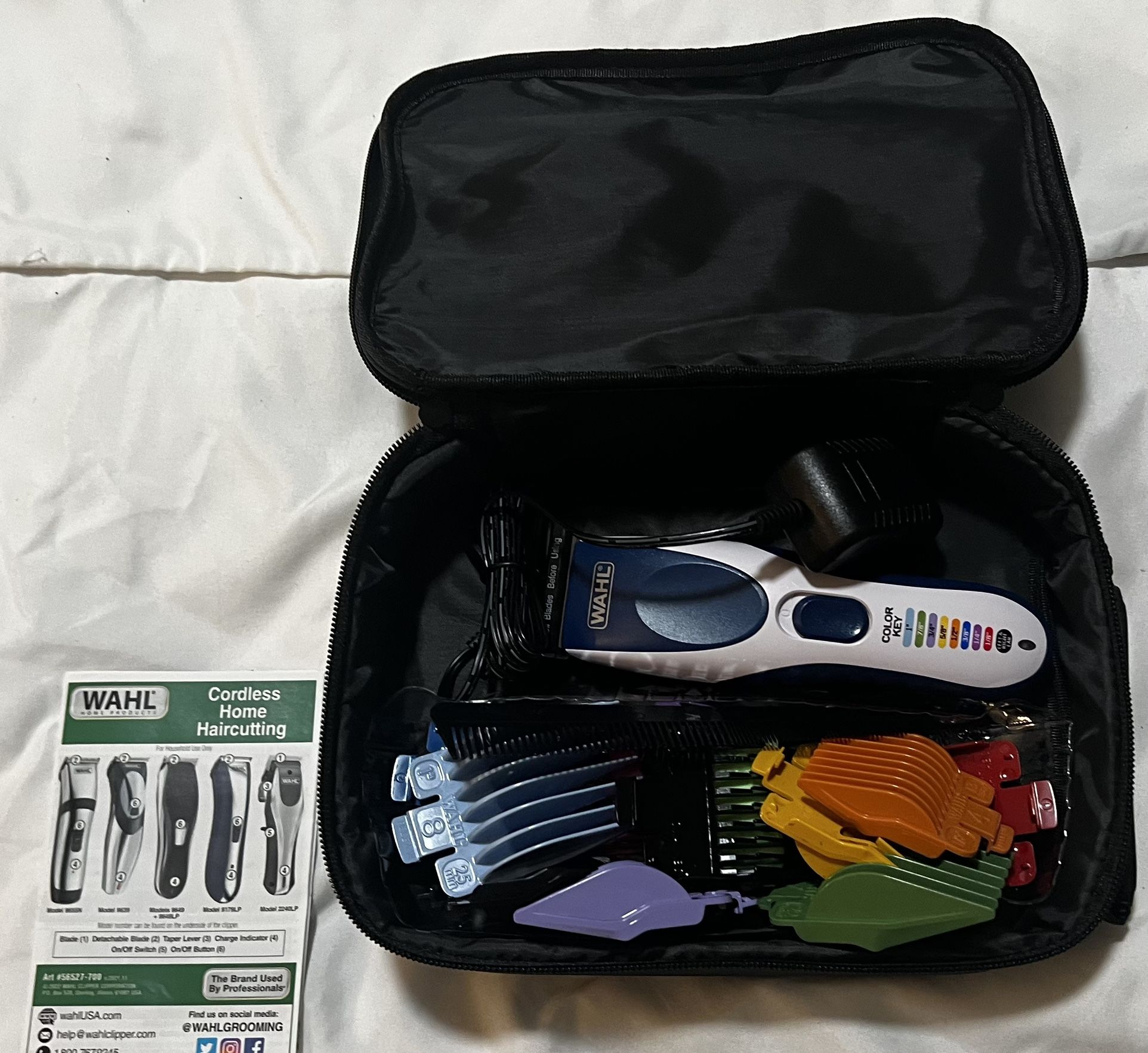 Wahl Color Pro Cordless Rechargeable Hair Clipper & Trimmer – Easy Color-Coded Guide Combs - for Men, Women, & Children – Model 9649P