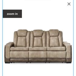 FOR SALE ASHLEY Next-Gen DuraPella Performance Fabric Dual Power Reclining Sofa