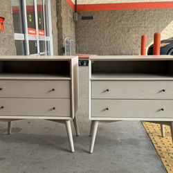 Pair Of West Elm Mid Century Grand nighstands 