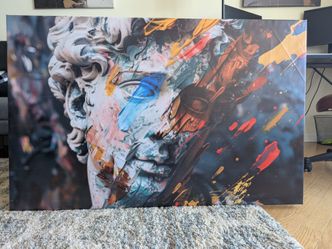XL -Wall Art Gallery Wrapped Abstract Portrait Canvas 45 in X 29 in (3.75 Ft x 2.5 Ft)