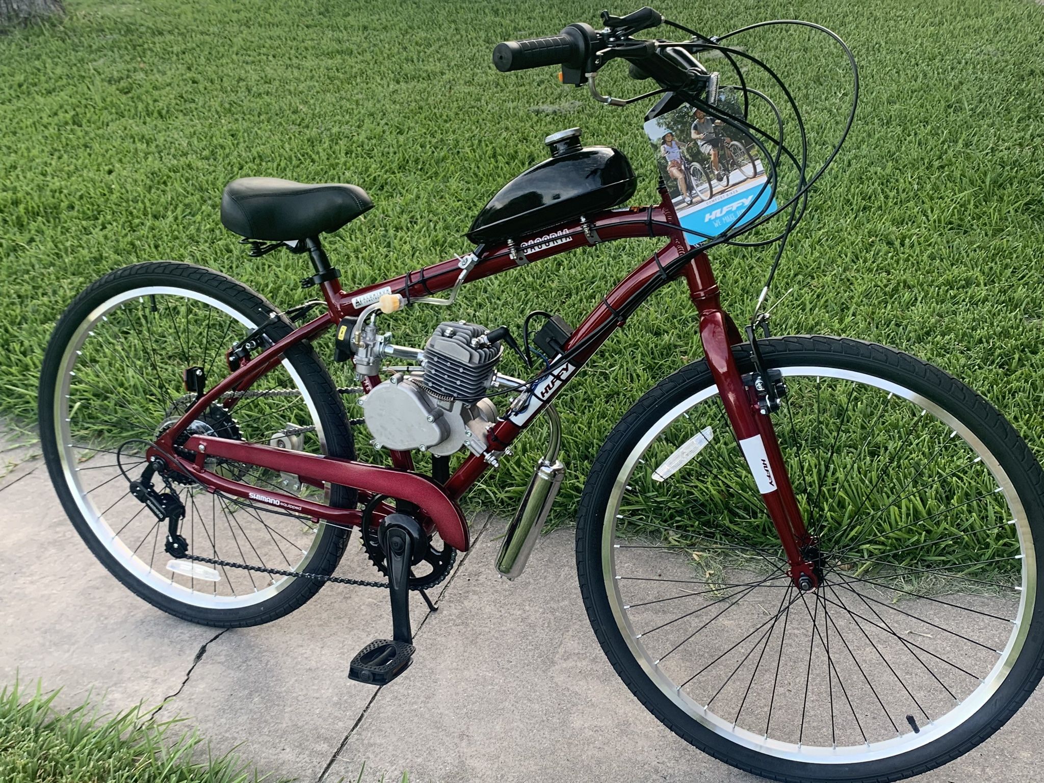 New Huffy Motorized Gas Bicycle Comfort 7-speed Bike 80cc Motor