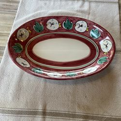 Bison Vietri Campagna Pesce Hand-Painted Oval Platter