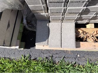 360 pieces Brand New Gray Holland Concrete Pavers – Never Installed