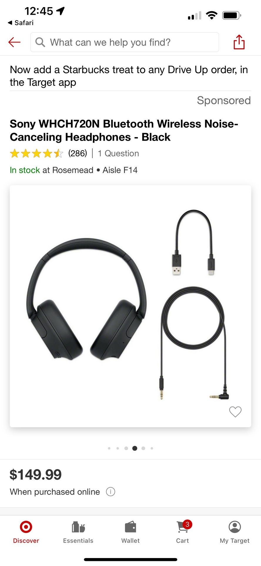 Sony Bluetooth Wireless Noise Cancelling Headphones