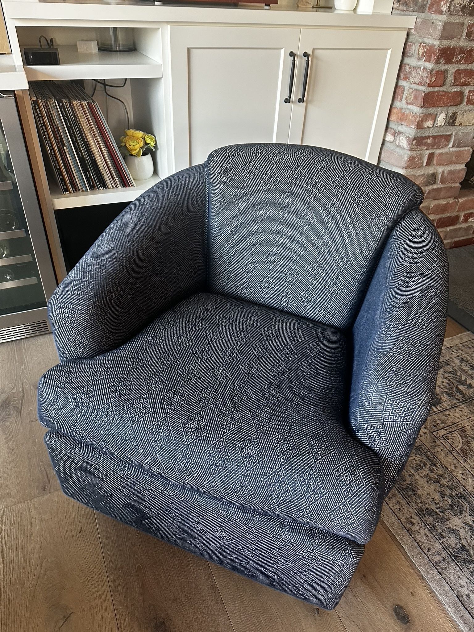 Custom Upholstered Swivel Club Chairs