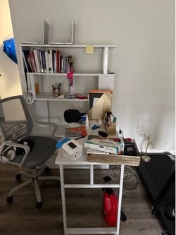 Desk and book shelf