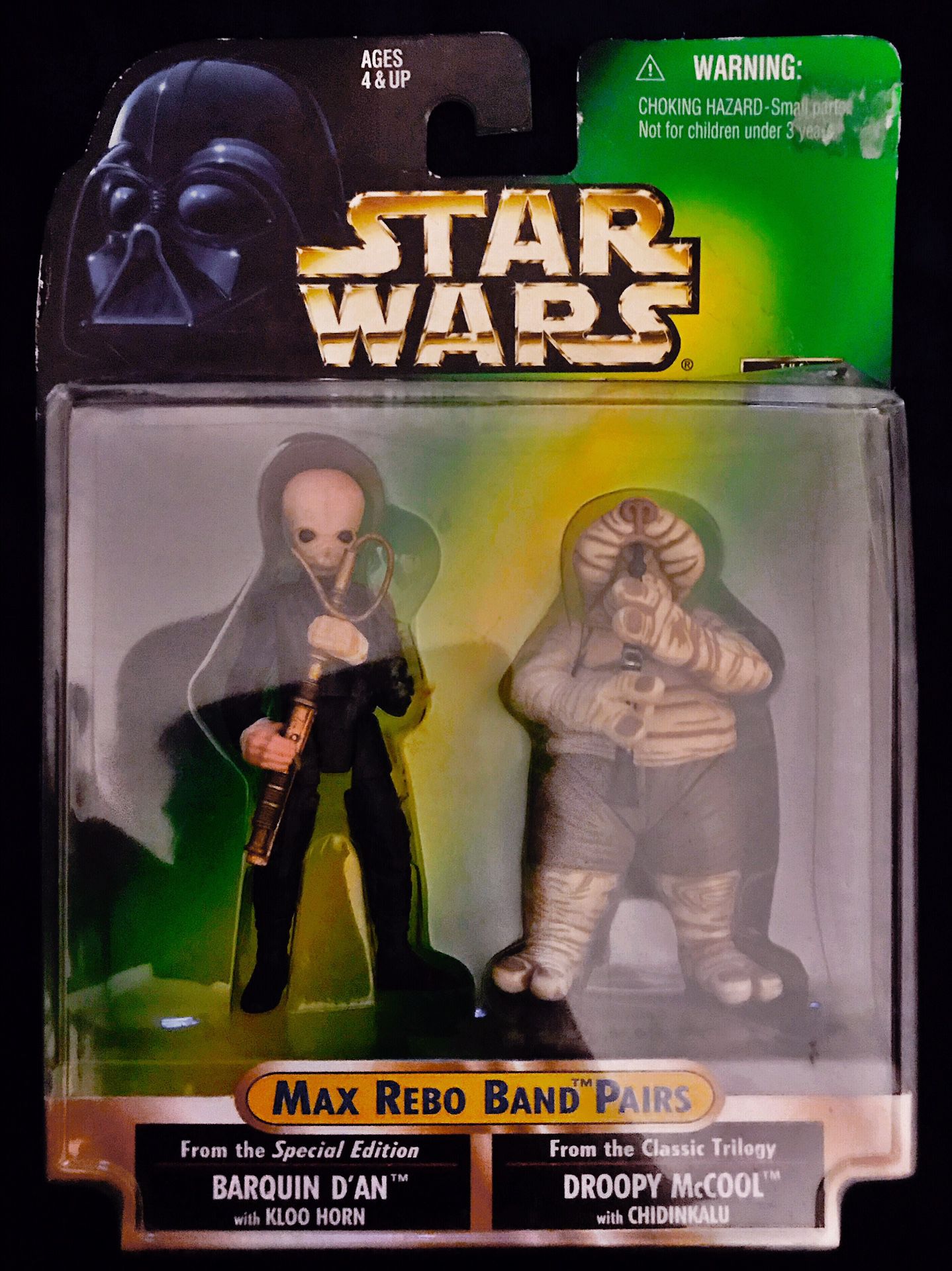 Hasbro/Kenner® 1998 Collection Star Wars® Max Rebo Band™ Barquin D’an™ & Droopy McCool™ Action Figure Pairs