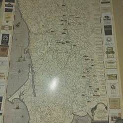 Vintage expedition in a search of Best wineries in Sonoma map 18.5x25"in VG condition
