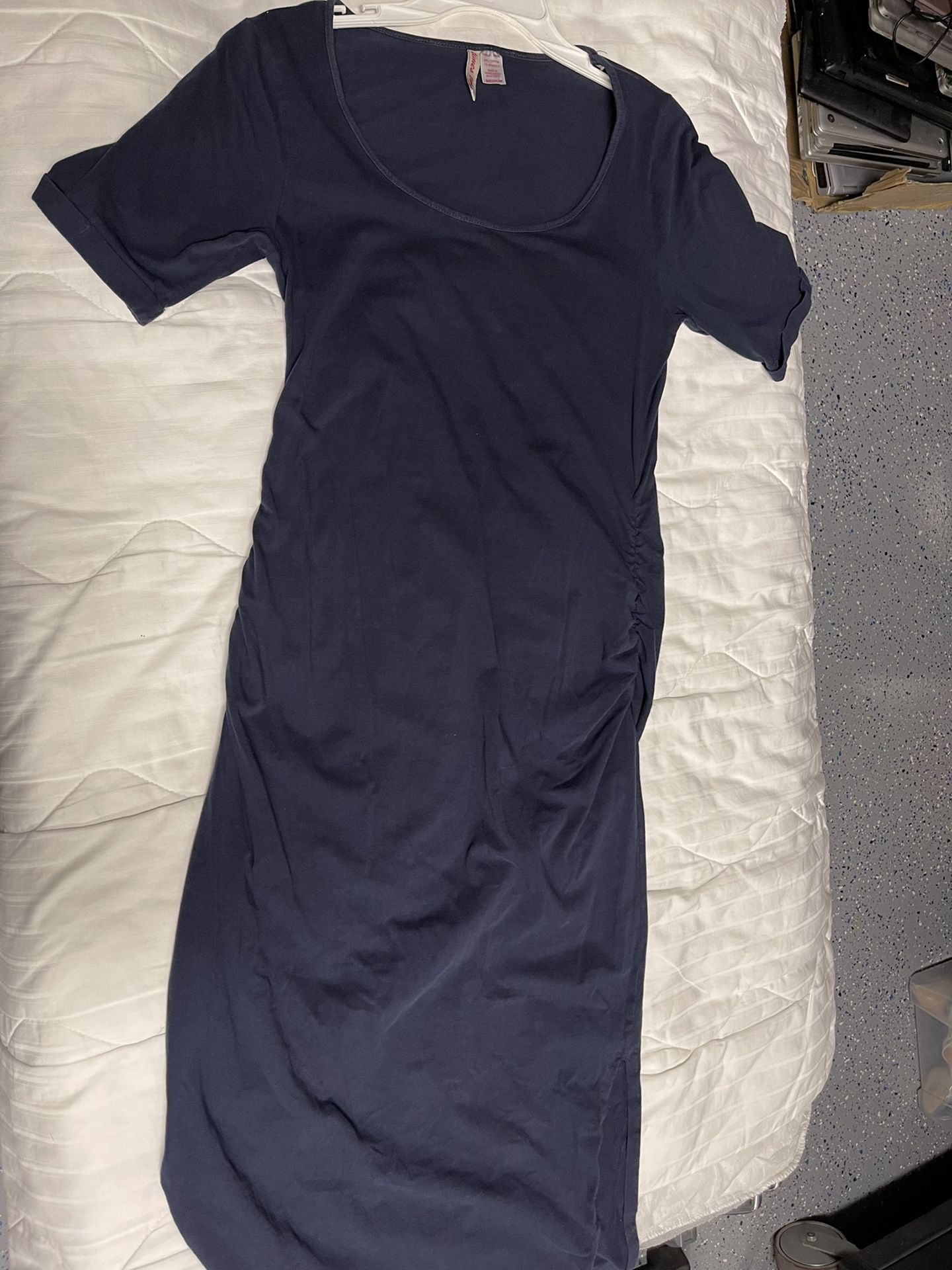 Navy Blue Maternity Long Dress Soft Size M/L