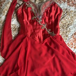 Ballet Costume Red Tunic for Walpurgis Diana and Acteon or Lyrical