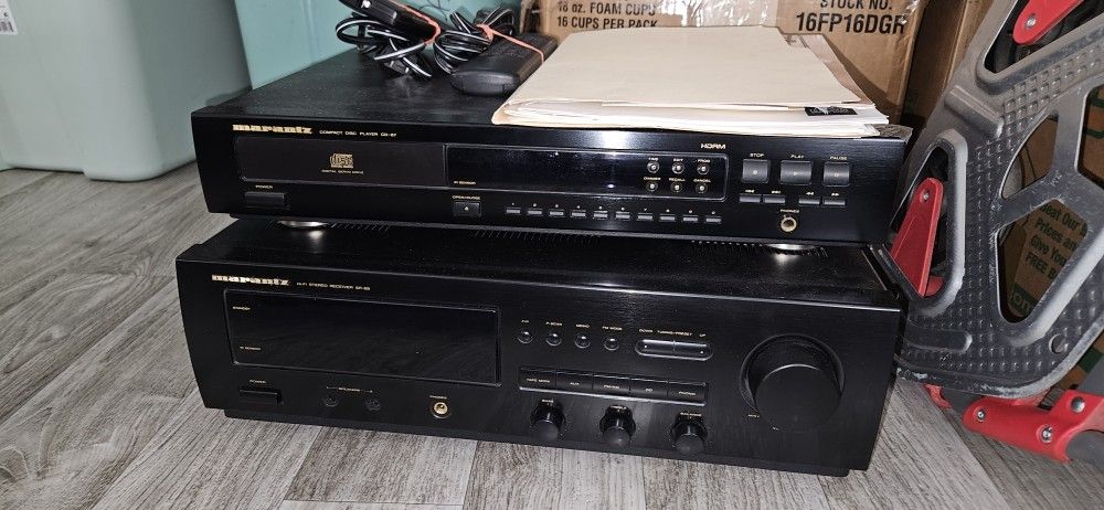Marantz CD Player CD-67 & Hi-Fi Stereo Reciever SR-68 with Manuals + All Service Records + Remotes