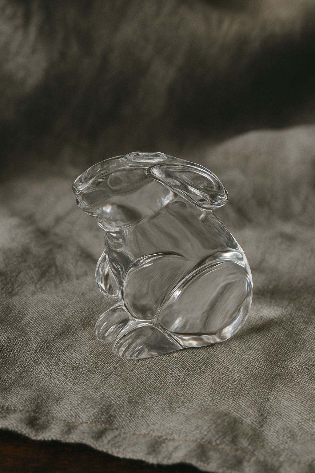 Crystal Glass Rabbit Figurine – Mats Jonasson Målerås, Sweden