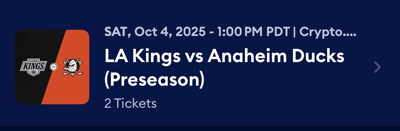 LA Kings vs Anaheim Ducks October 4, 2025