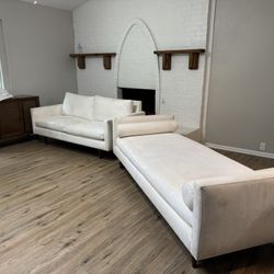 White Microfiber Couch And Sofa