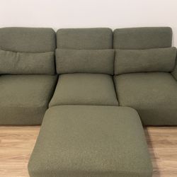 Green Couch With Ottoman 