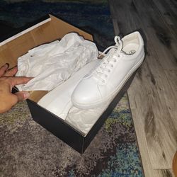 Vegan Leather White Sneakers 9.5
