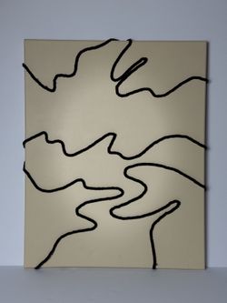 Black and Beige Abstract Line Art, 16x20 in