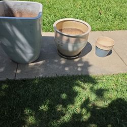 3 Pots For Plants  White 17 Hight 24 Width 