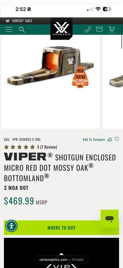VIPER® SHOTGUN ENCLOSED MICRO RED DOT MOSSY OAK® BOTTOMLAND®