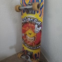 Vintage 90s WORLD INDUSTRIES skateboard deck FLAME BOY 