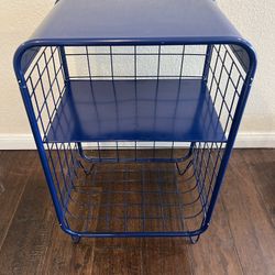 Navy Blue Metal Night Stand