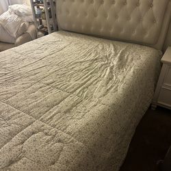 Queen Size White Bed Frame With Box Spring