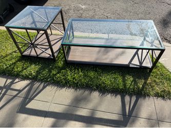 Dining Room glass tables 22x24 small and 28 x 24 big - $50 both