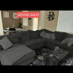 Gray Sectional Couch Sofa With Chaise