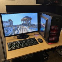 FAST Custom Built Gaming PC SETUP / Ryzen 5 (12-Threads) CPU / 16GB RAM / GTX 1060 6GB GPU / 256GB NVME + 1TB / 27” Monitor / KB, Ms