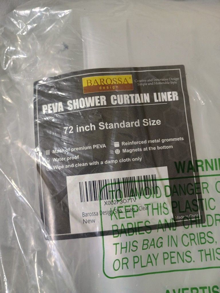PEVA Shower Curtain Liner 72 Inch Standard Size