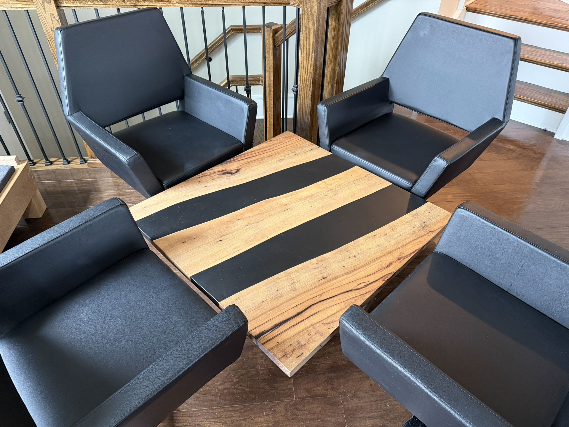 Black Leather Swivel Chairs