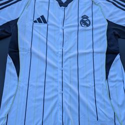Real Madrid Button Up Pre Game Jersey 