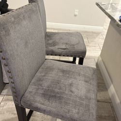 Set Of 2 Gray Bar Stools 