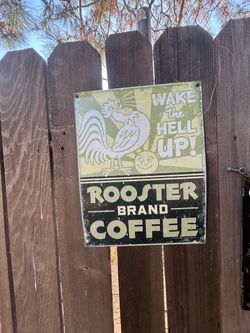 Rooster Brand Coffee Vintage Metal Sign
