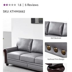 Chapalet 82" Vegan Leather Sofa 