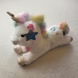 FAO Schwarz 15" Rainbow Unicorn Plush with Sound NWT