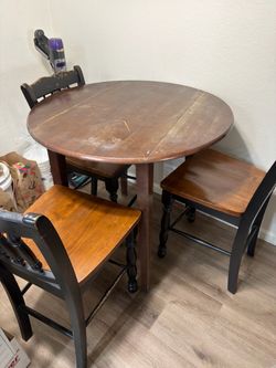 Solid wood table w/ 3 chairs