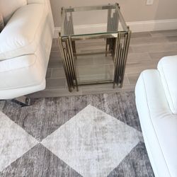 Gold And Glass End Tables Set Of 2